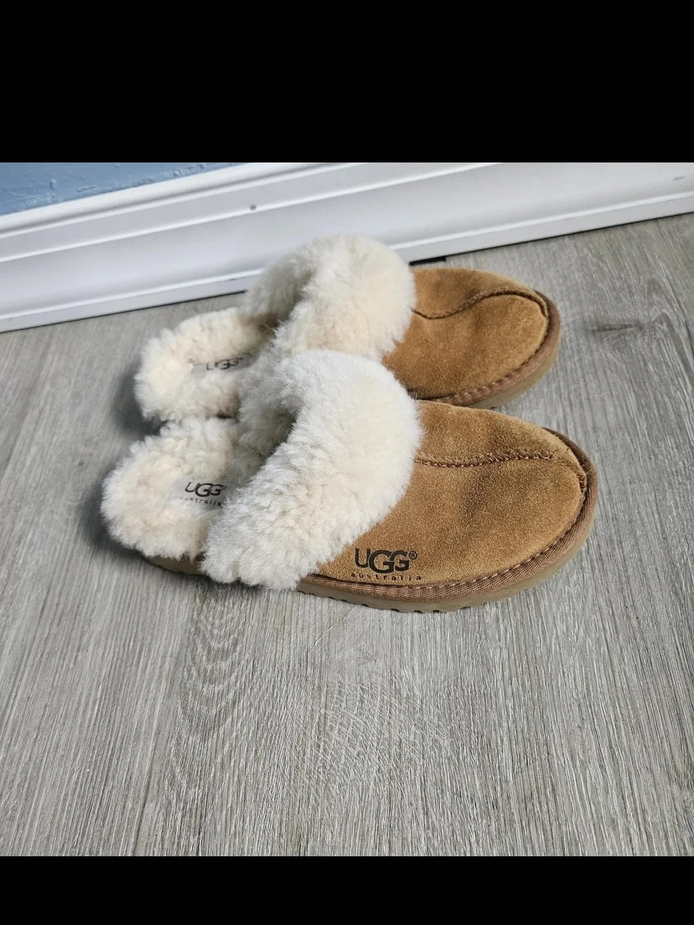 UGG Kids Cozy II Slipper Chestnut Suede Shearling Fur Mule 5236 Size 3 Kids US
